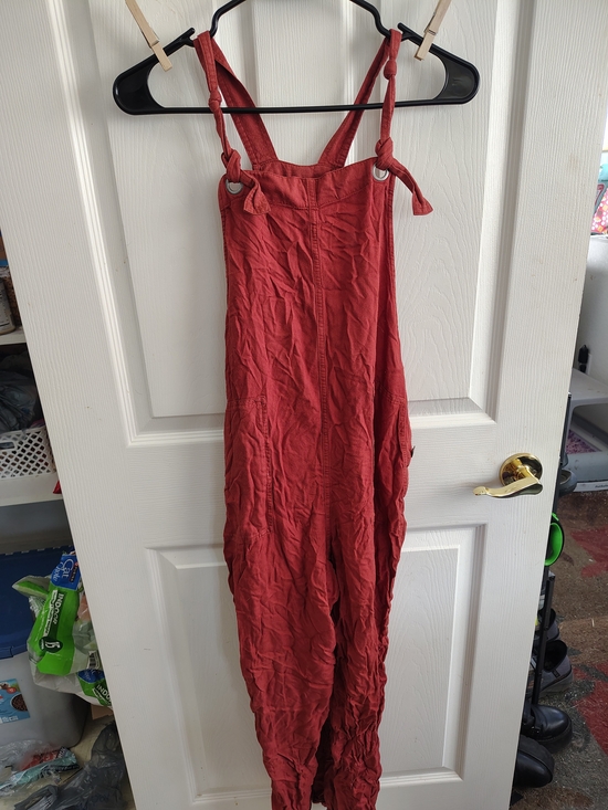 Hollister Pants - Hollister Rust-Red Tie-Strap Jumpsuit